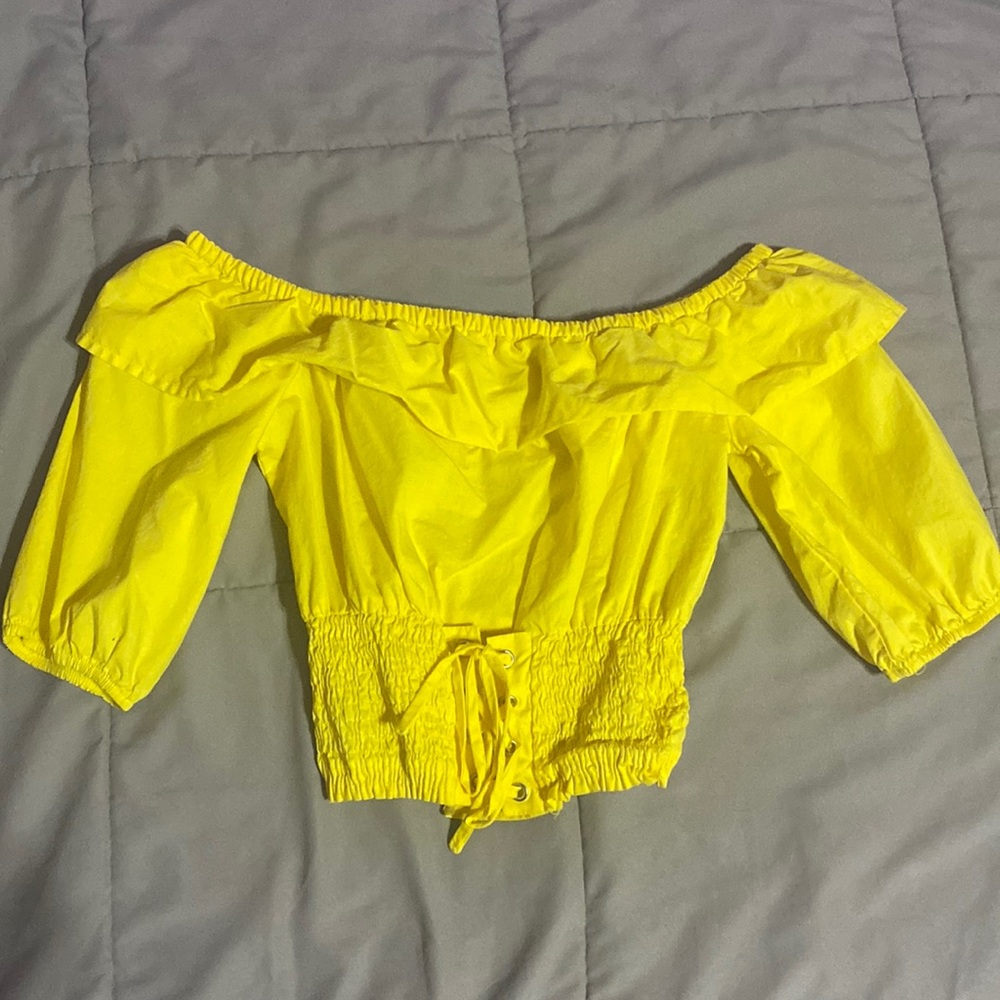 Yellow off shoulder top